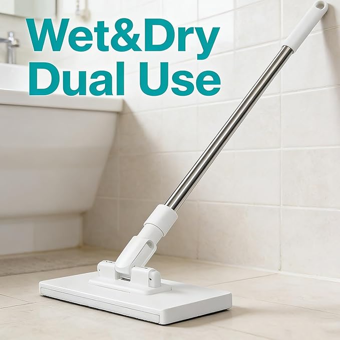 Convenient Cloth Changing Mini Mop Snap Grip Mini Mop Use Any Cloth Retractable Gap Dust Cleaner Flat Mops with Locking Head &amp Sweeping Cloths 40inch Handle for Multi-Surface No Wash(2pcs)