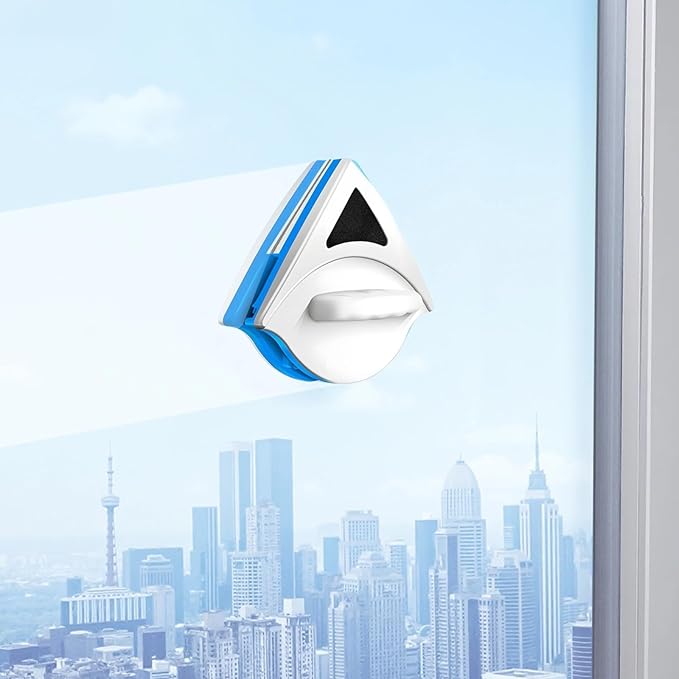 6.3 X 4.9 in Window Cleaner Double Sided Glass Wiper with Strong Attachment 3-8 Mm Glass Fall Proof Design