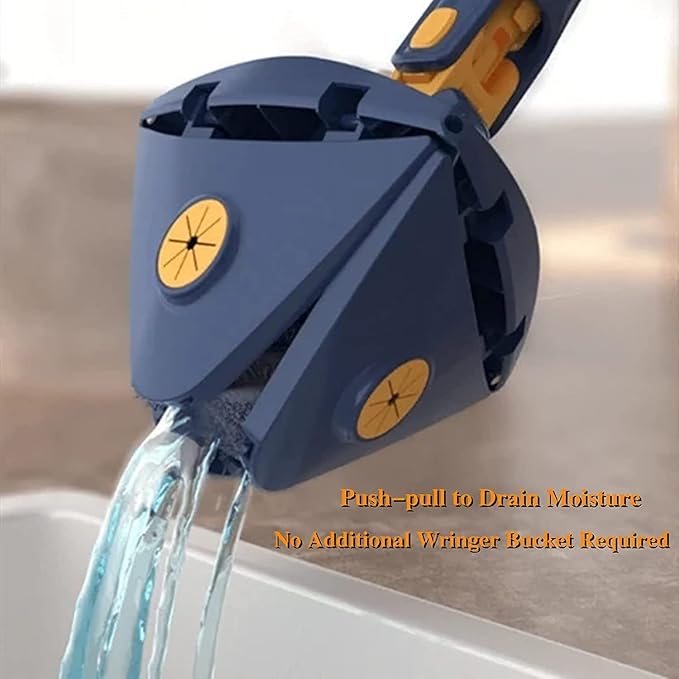 Triangle Cleaning Mop 360 Degree Rotating Mop Multifunctional Cleaning Tool with Adjustable Handle Home Wringing Lazy Spin 12027(U)
