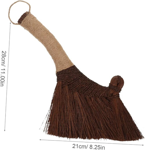 1pc Desk Broom Soft Bristles for Dust Removal Handheld Whisk Broom for Home and Office for Cleaning Desktops Bookshelves and Keyboards Natural Straw Material Portable and