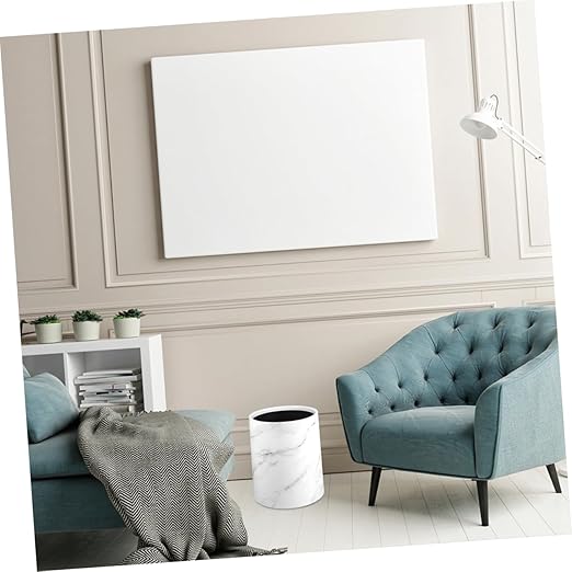 IMIKEYA Marble Pattern Wastebasket Lidless Trash Bin for Home Office Modern Design for Living Room Kitchen Bathroom Versatile Garbage Container for Hotels
