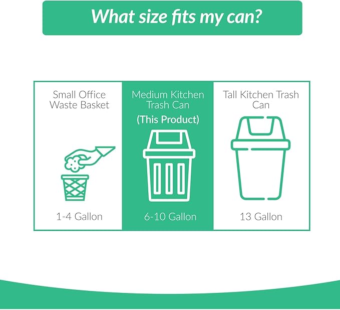 Reli. Compostable 6-8 Gallon Trash Bags | 100 Count | ASTM D6400 | Green | Eco-Friendly | For Compost