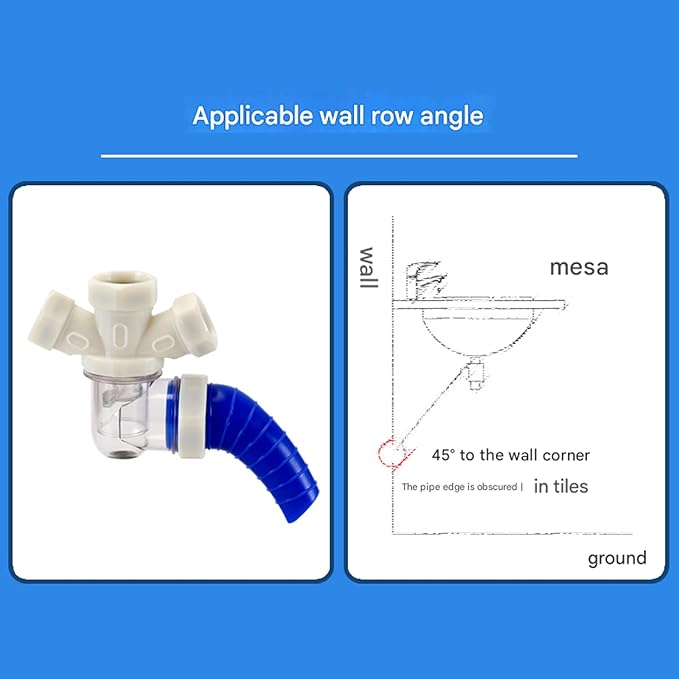 Odor Prevention Wall Drains Protector 45 Degree Angles Designs General Bathroom Sink Waste Pipe Seals Maintenance Easy Bathroom Drains Odor Barrier