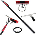 3.6-10.8M Window Cleaning Pole Water Fed Telescopic Brush Window Cleaner Kit Extendable Solar Panel Washing Equipment Cleaning Conservatory Roof (10.8M)