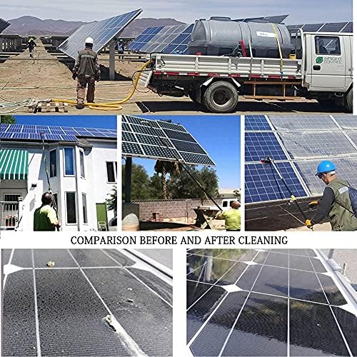 Glass Cleaning Brush Home Water Fed Telescopic Pole Kit Solar Panel Brush Rotating for Photovoltaic PanelWindow Cleaning Pole Window Cleaner Kit Water/Hose Fed Pole Window Cleaning Brush