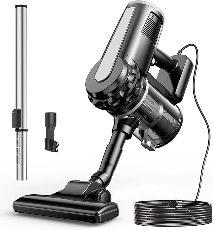 qimedo Corded Stick Vacuum Cleaner Plug in Stick Vacuum Cleaner for Home Handheld Vacuum Cleaners for v1 Hard FloorCarpet (Simple Style)