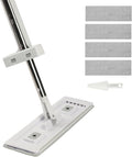 Happybuy Microfiber Flat Mop with Self-Wringing Handle – Includes 4 Washable Pads for Wet/Dry Cleaning on Tile Laminate &amp Hardwood Floors