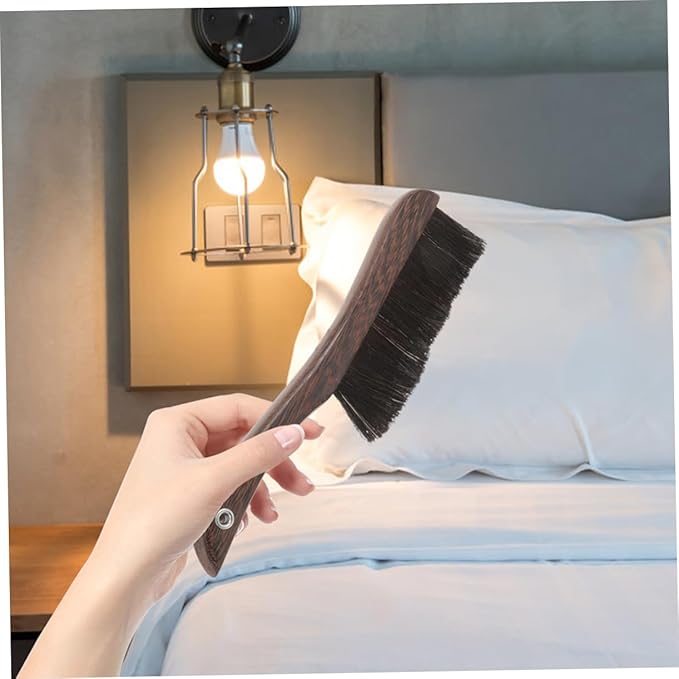 TIDTALEO 2pcs Wooden Handheld Cleaning Brush for Furniture Keyboards and Musical Instruments Soft Bristle Broom for Use