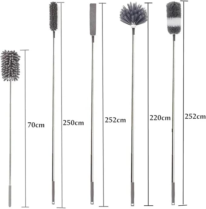 Portable Household Ceiling Blinds Cleaner Bendable Duster with Extension Pole Stair Cleaning Brush Home Tools Products(6pcs with Box)