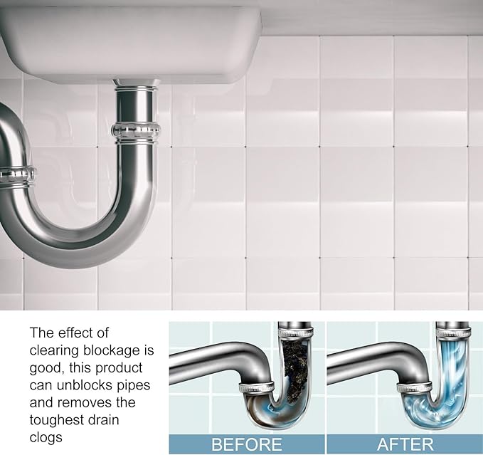 Drain Cleaner for Kitchen and Bathroom - Unclog Pipes Remove Grease &amp Odors and Keep Drains Fresh(1PCS)