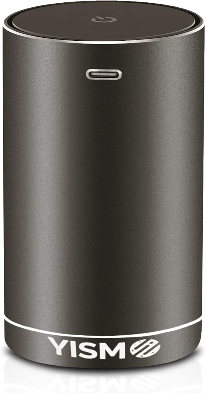 Yismo Clean Air Freshener and Odor Eliminator With Scent Cartridge Small Electric Fragrance Diffuser Removes Pet Smoke and Other Odors Smart-Touch USB Charge (Pet Black)