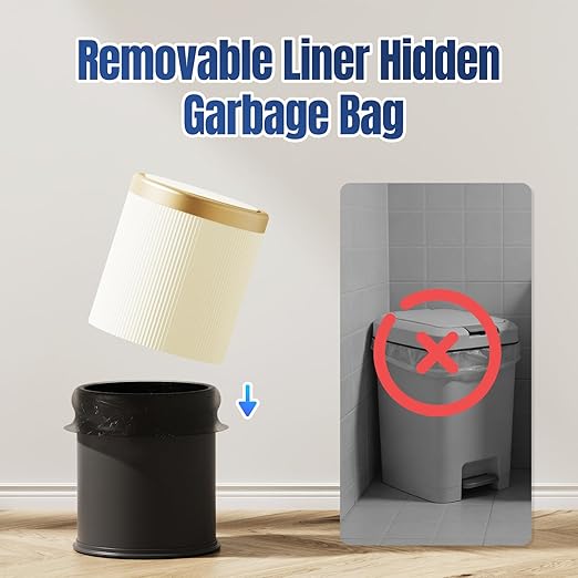 stonespace Bathroom Trash Can Automatic Touchless Motion Sensor Trash Can for Bathroom Office Bedroom 2.8 Gallon Dog Proof Garbage Can Cream White