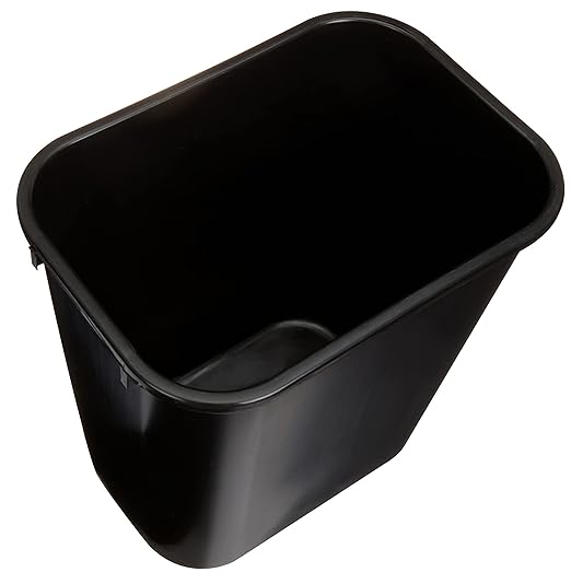 Amazon Basics Rectangular Commercial Office Wastebasket Easy to Clean 7 Gallon Black 6-Pack