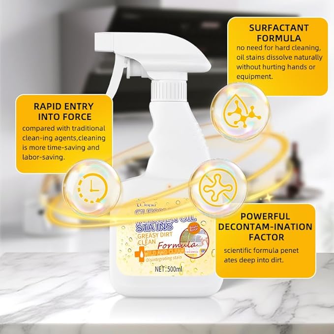 3PC All-Purpose Oil Stain Cleaner Powerful Kitchen Degreaser Spray Grease &amp Stains Remover Multipurpose Cleaning Supplies for Kitchen and Bathroom3pcs All Purpose Cleaner