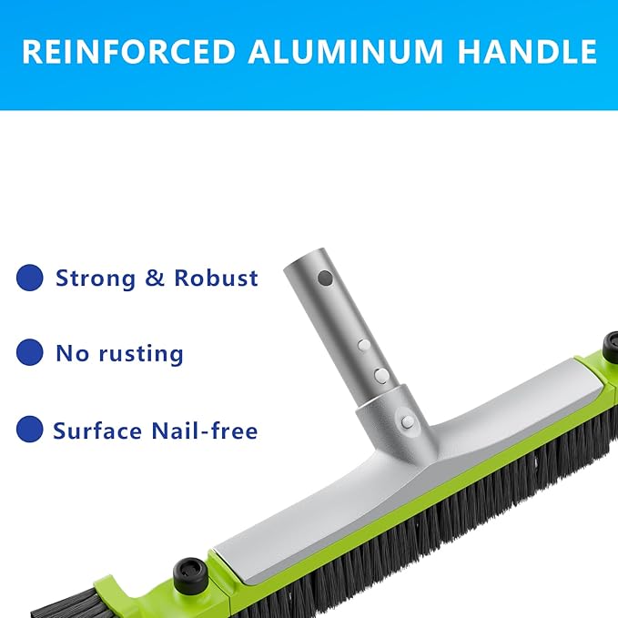 Sepetrel 20” Pool Brush Head for Cleaning WallsHeavy Duty Inground/Above Ground Swimming Pool Scrub Brushes with Premium Strong Bristle &amp Reinforced Aluminium Back