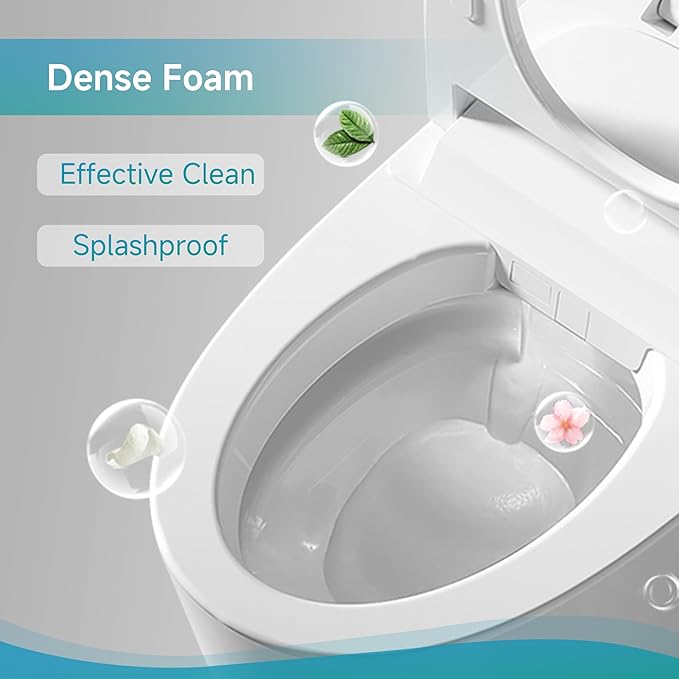 Splashproof Foam Sheild for Smart Toilet Special Cleaning Foaming Agent Toilet Bowl Cleaner Powerful Splash Resistant Creating a Fresh &amp Comfortable Bathroom Environment 12pcs ≈ 2 Bottles