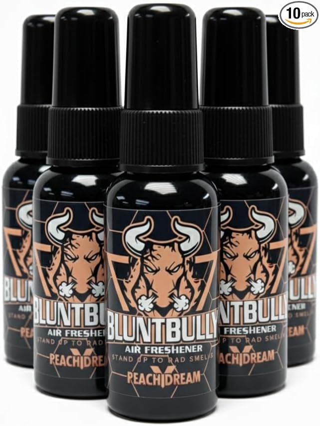 Blunt Bully Air Freshener (Peach Dream) (10 Pack) Premium Oil Based Air Freshener Spray. Long-Lasting Room Bathroom Office &amp Car Scent | Eliminates Odors from Smoke Pets &amp More