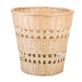 IMIKEYA Retro Woven Wastebasket Compact Rubbish Container Multi Purpose Trash Can for Bedroom and Home Decor Sturdy Storage Basket with Stylish Boho Design