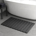 Premium Foldable Stone Bath Mat - Ultra Absorbent Quick Drying Compact Easy to Store &amp Clean Non-Slip Diatomaceous Earth Bath Shower Mat (Dark Grey)