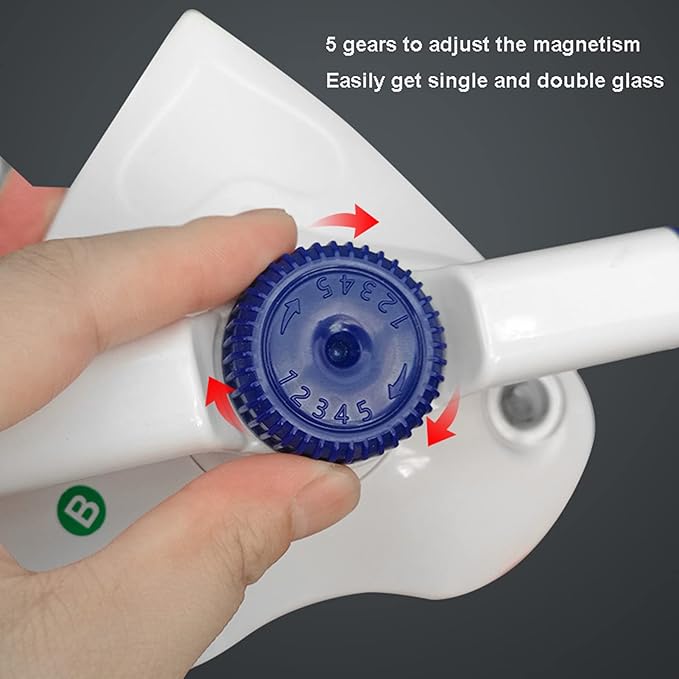 Magnetic Window Cleaner Magnetic Double Side Glass Cleaner Glider Washing Brush Equipment Glass Wiper Cleaning Tool (Red 5~25mm)