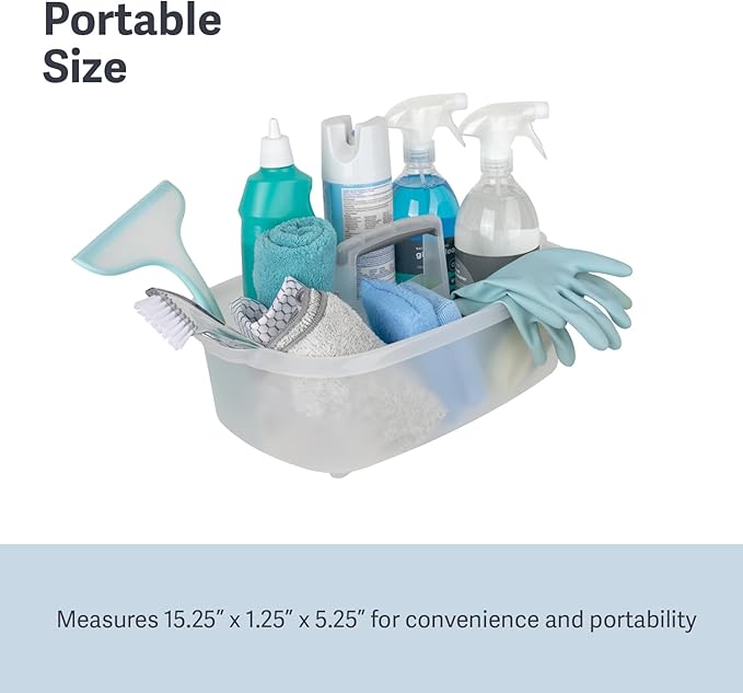 Casabella Plastic Multipurpose Cleaning Storage Caddy with Handle 1.5-Gallon Clear