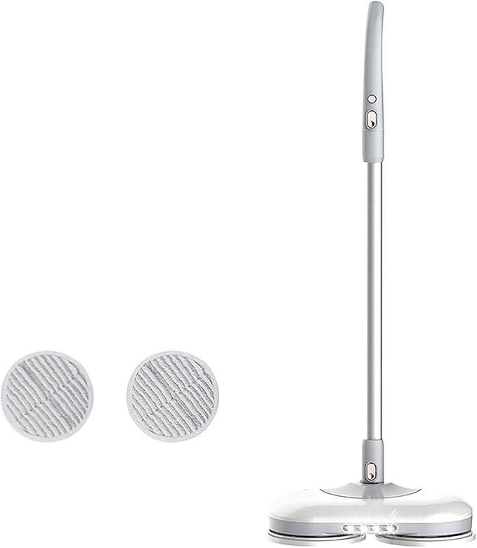 Electric Spray Mop Electric Spray Mop with Rotating Pad with 2 Washable Mop Pads 250ML Refillable for Wood Floor Ceramic Marble White