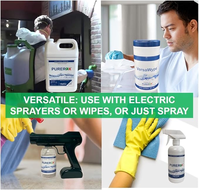 Disinfectant COVDefender Pack [80oz] Eliminate 99.9999% viruses HIV norovirus monkeypox bacteria and fungi. PUREROX Hypochlorous HOCL technology. Hospital Grade. Safe for Use Anywhere in School M