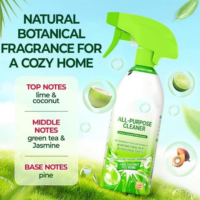 Cleanways All Purpose Cleaner 500ml Plant-Based Power Cleaner Deep Clean Spray for Kitchen Bathroom Living Room Fresh Scent Natural (500ml)