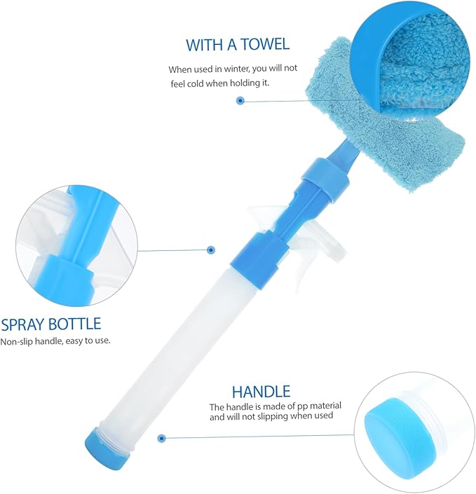 2pcs Magnetic Window Cleaner Tool Squeegee Broom Glass Water-Jet Wiper Window Cleaning Utensil Wiper Car Windshield
