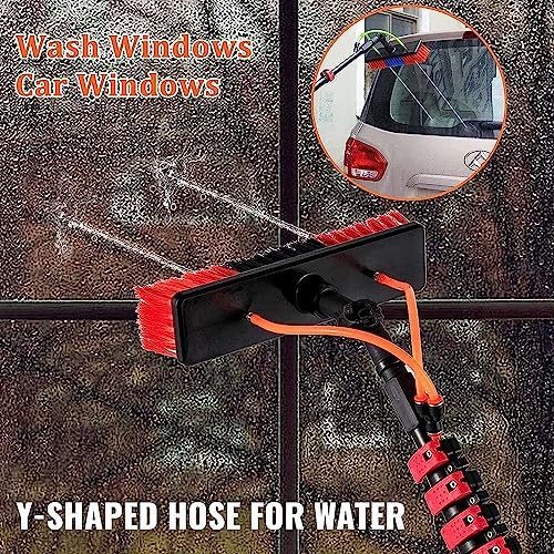 Glass Cleaning Brush Household Water Supply Telescopic Pole Kit Solar Panel Rotating Brush Solar Photovoltaic PanelsTelescopic Window Cleaning Kit with 10.8m Long Pole Water Fed B