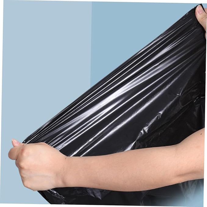 200pcs Thickened Plastic Trash Bags with Handles Black Kitchen and Bathroom Garbage Liners Garbage Bags for Bedroom Waste Disposal Leak-resistant Household Use