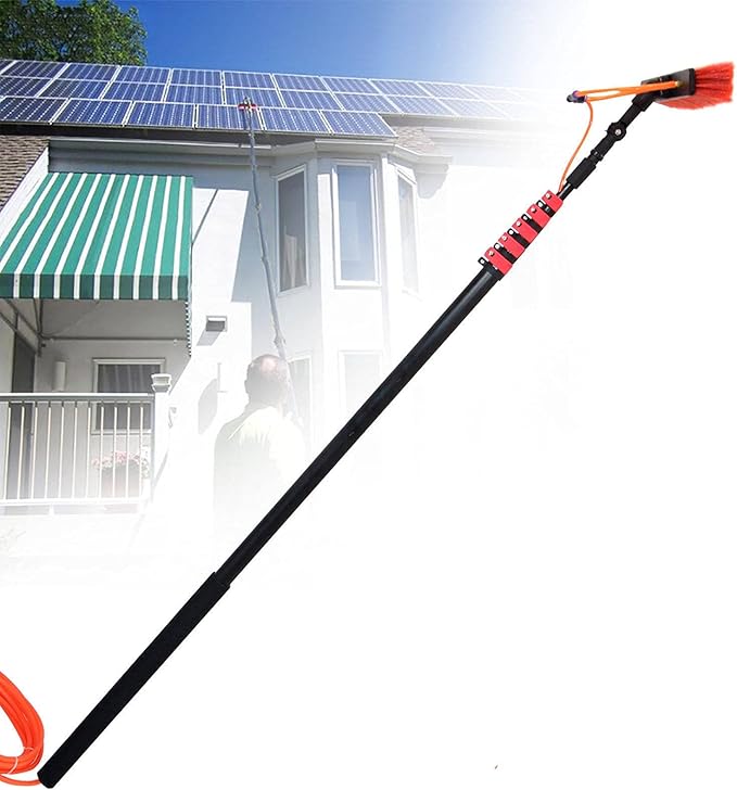 Window Cleaning BrushWindow Cleaning Pole 3.6-11M Truck Washing Brush with Pole System for Window Cleaning Photovoltaic Panel Cleaning Trucks Cleaning Conservatory Roof/30Ft/9M