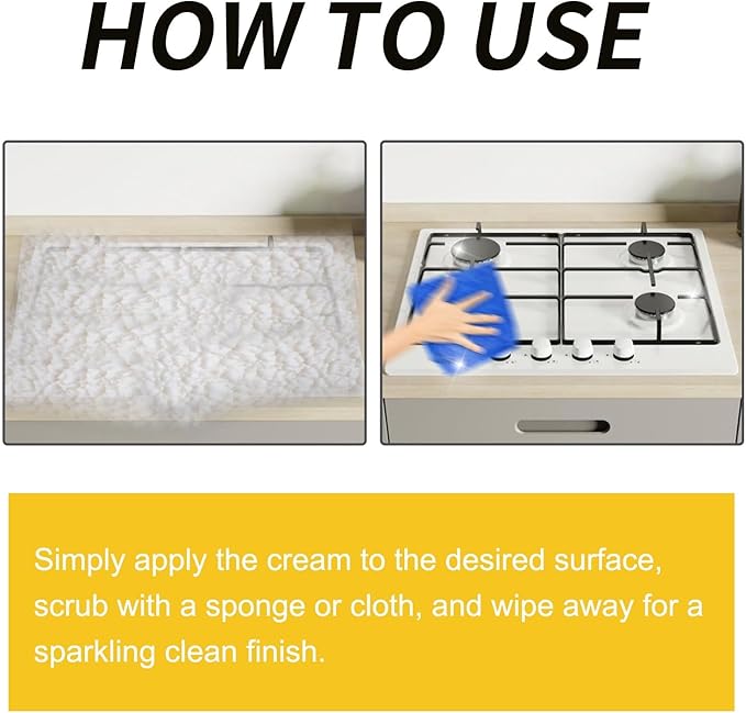 Multi-Surface Cleaning Cream - Effective For Kitchen Grease Sink Stains Household Surfaces Easy To Use(2PCS)