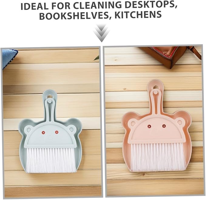 Mini Broom and Dustpan Set 6pcs Handheld Desktop Sweeper Dustpan for Table Cleaning Small Dust Pan and Brush Combo for Home Office and Pretend Play