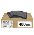 Aluf Plastics 45 Gal Black Heavy Duty Garbage Bags 1.5 Mil - 40x 46 - Pack of 400 - For Contractor Outdoor Construction &amp Storage