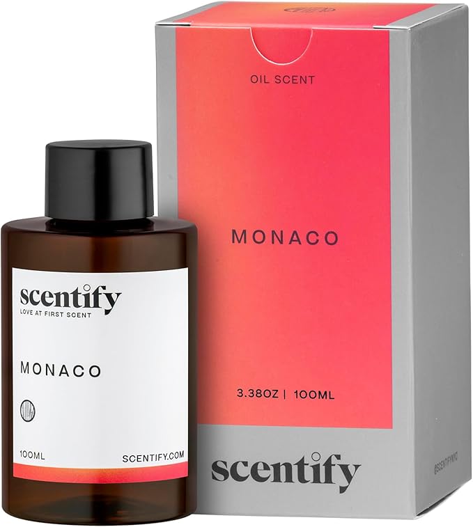 Scentify Monaco Aroma Oil Refill Scent for Oil Diffusers - Saffron Jasmine Amber Cedar Scents - Luxurious Relaxing Aromatherapy Diffuser Fragrance 100ml 3.38 oz