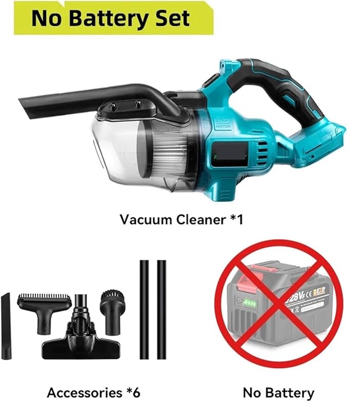 Vacuum Cleaner Cordless Portable Efficient Household Industrial Construction Clean Tools 18V Battery(Without Battery)