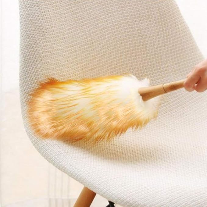 Soft Wool Household Duster Gentle Soft Duster Reusable Hand Dust Removal for Cleaning Books Keyboards Ceiling Fans Decorative Items