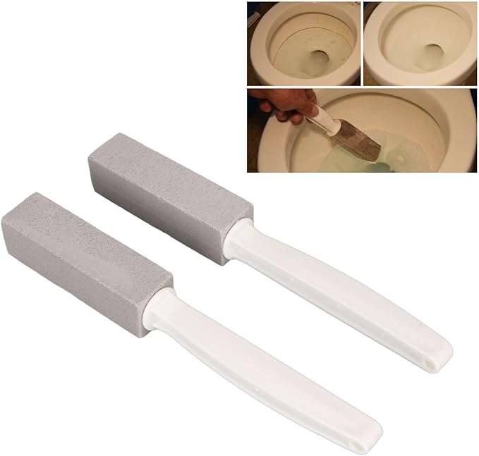 Topyond Pumice Stone Toilet Bowl Cleaner 4Pcs Toilet Pumice Stone with Long Handle Durability and Multipurpose Cleaning Brush for Toilets Sinks and Grills