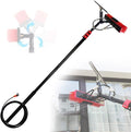 Extendable Solar Panel Cleaning Brush Adjustable Window Cleaning Pole with ScraperOutdoor Window Glass Solar Panel Spray WasherWater Fed Pole Kit/3.6M/12Ft
