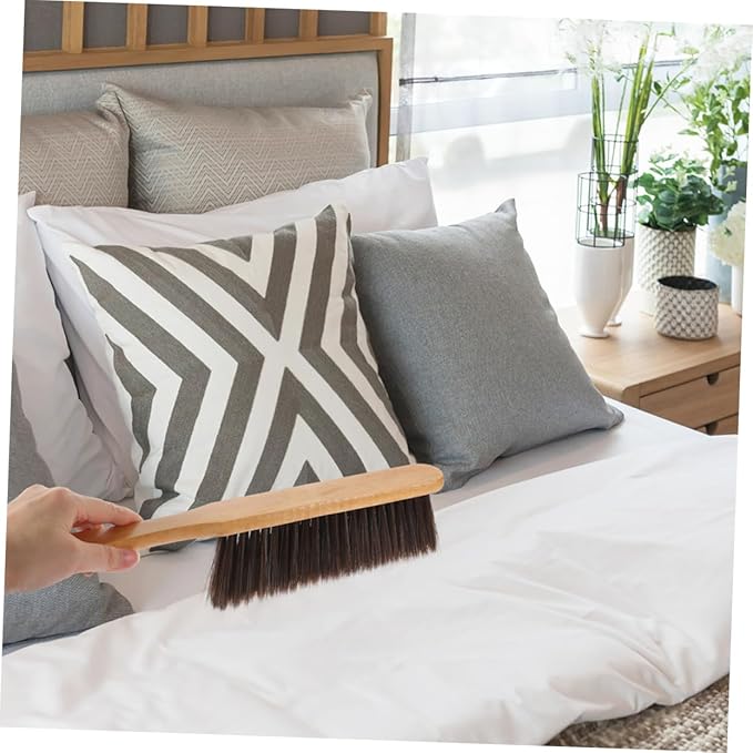 Happyyami 4pcs Soft Bristle Brush for Cleaning Hand Broom Brush Dust for Block Bench Furniture Garden