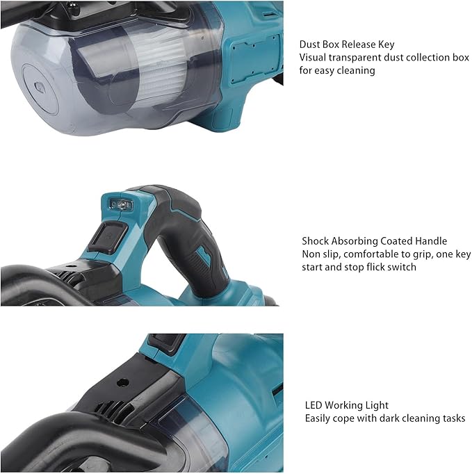 LiebeWH Stick Vacuum Cordless Rechargeable for BL18 Series 18V Battery Powered 125AW Cordless Vacuum Cleaners for Home Floor Carpet Car