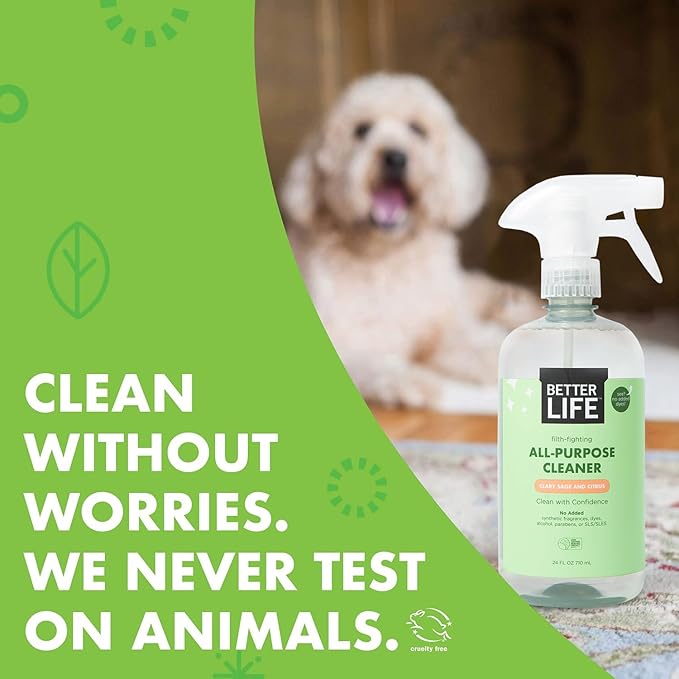 Better Life Toilet Bowl Cleaner 1-Pack + All Purpose Cleaner 24 Oz 1-Pack Clary Sage and Citrus