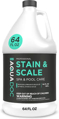 AquaDoc Pool &amp Spa Stain and Scale Control for Hot Tubs - 64oz - Pool Stain Remover That Helps Prevent &amp Remove Calcium Iron Copper &amp Rust Buildup - Made in USA