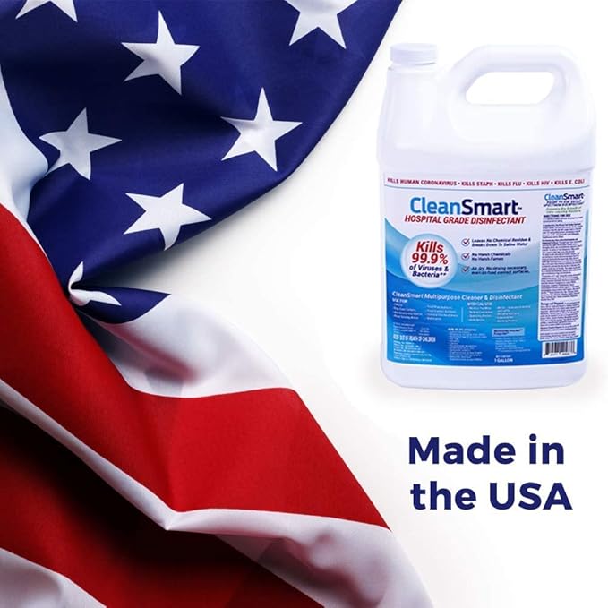 CleanSmart Hospital Disinfectant Kills 99.9% of Viruses and Bacteria Hypochlorous Acid Technology EPA Registered 4 Gallons (HOCL)