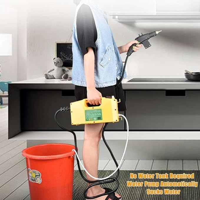 3000W High Pressure Steam Cleaner Portable Handheld Steam Cleaner Multi-Purpose Steam Cleaner For Kitchen Bathroom Upholstery Carpets And Cars (Color : Black) gaoyun-1001