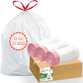 30 Gallon Trash Bags Drawstring 75 Count | Heavy Duty | White | Unscented Can Liners