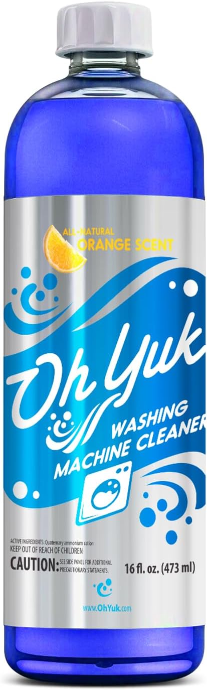 Oh Yuk Washing Machine Cleaner For All Washers (Top Load Front Load HE and Non-HE) Natural Citrus Fragrance Four Cleanings Per Bottle Septic Safe 16 Fl Oz