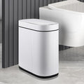 Bathroom Trash Cans with Lid 2 Gallon Automatic Trash Can Small Motion Sensor Garbage Can Slim Smart Trash Bin Waterproof Plastic Garbage Bin for Bathroom Bedroom Living Room Kitchen