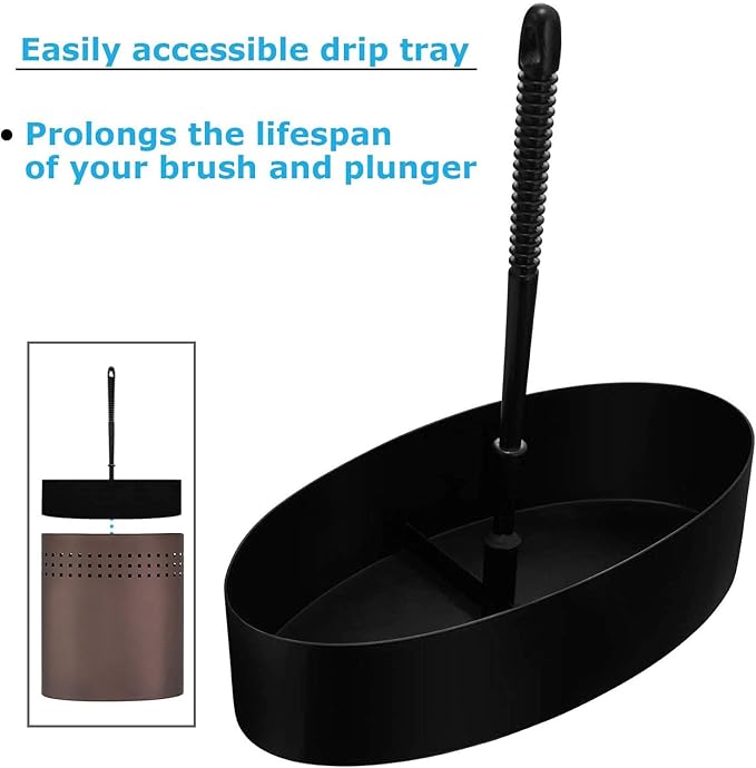 Blue Donuts Toilet Brush and Plunger Set with Holder Modern Oil Rubbed Bronze Bathroom Accessories Toilet Plunger and Toilet Bowl Brush Combo